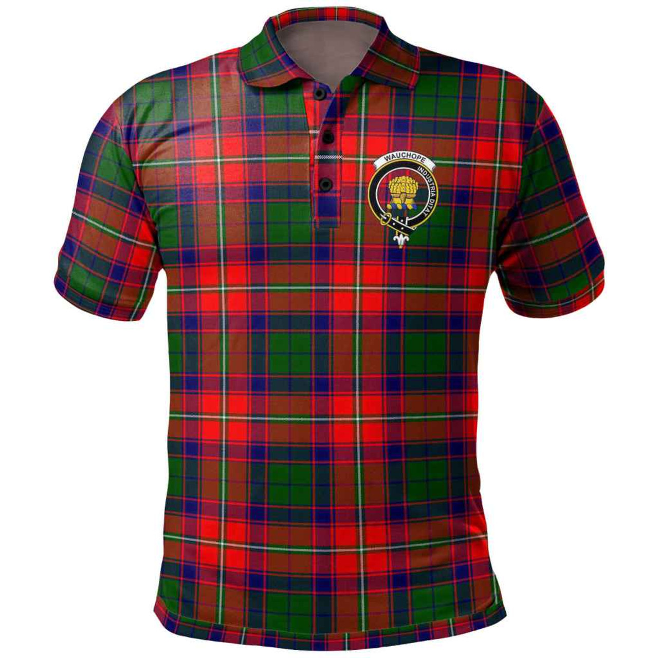 Scottish Wauchope (or Waugh) Clan Crest Tartan Polo Shirt