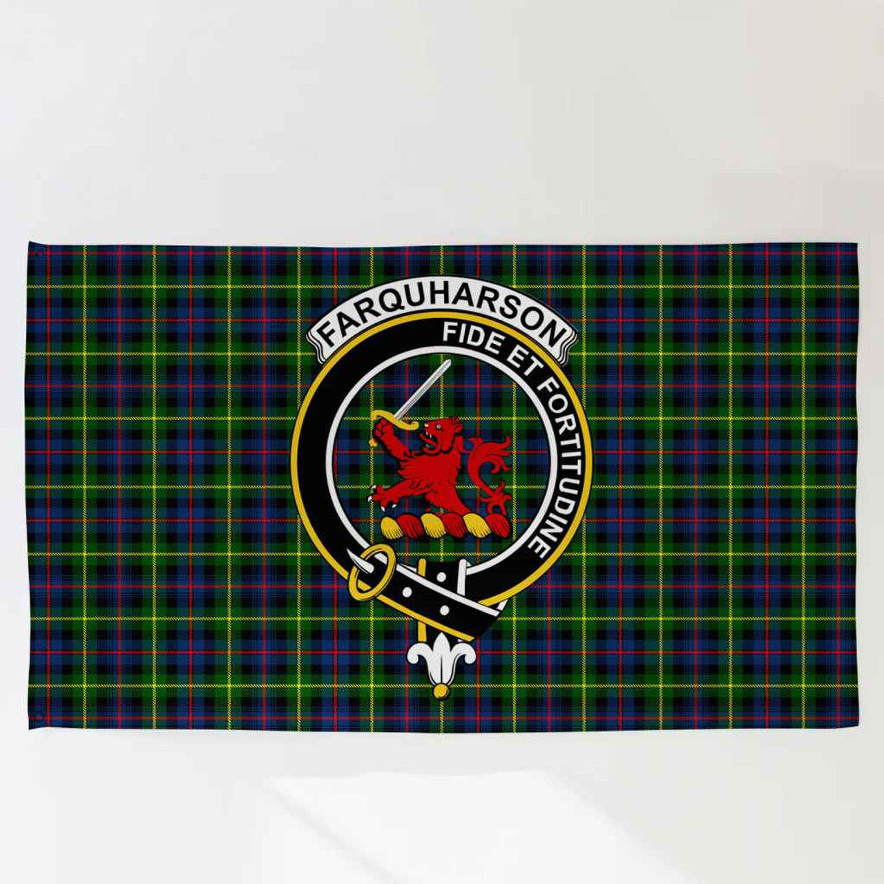 Scottish Farquharson Clan Crest Tartan Flag Parade
