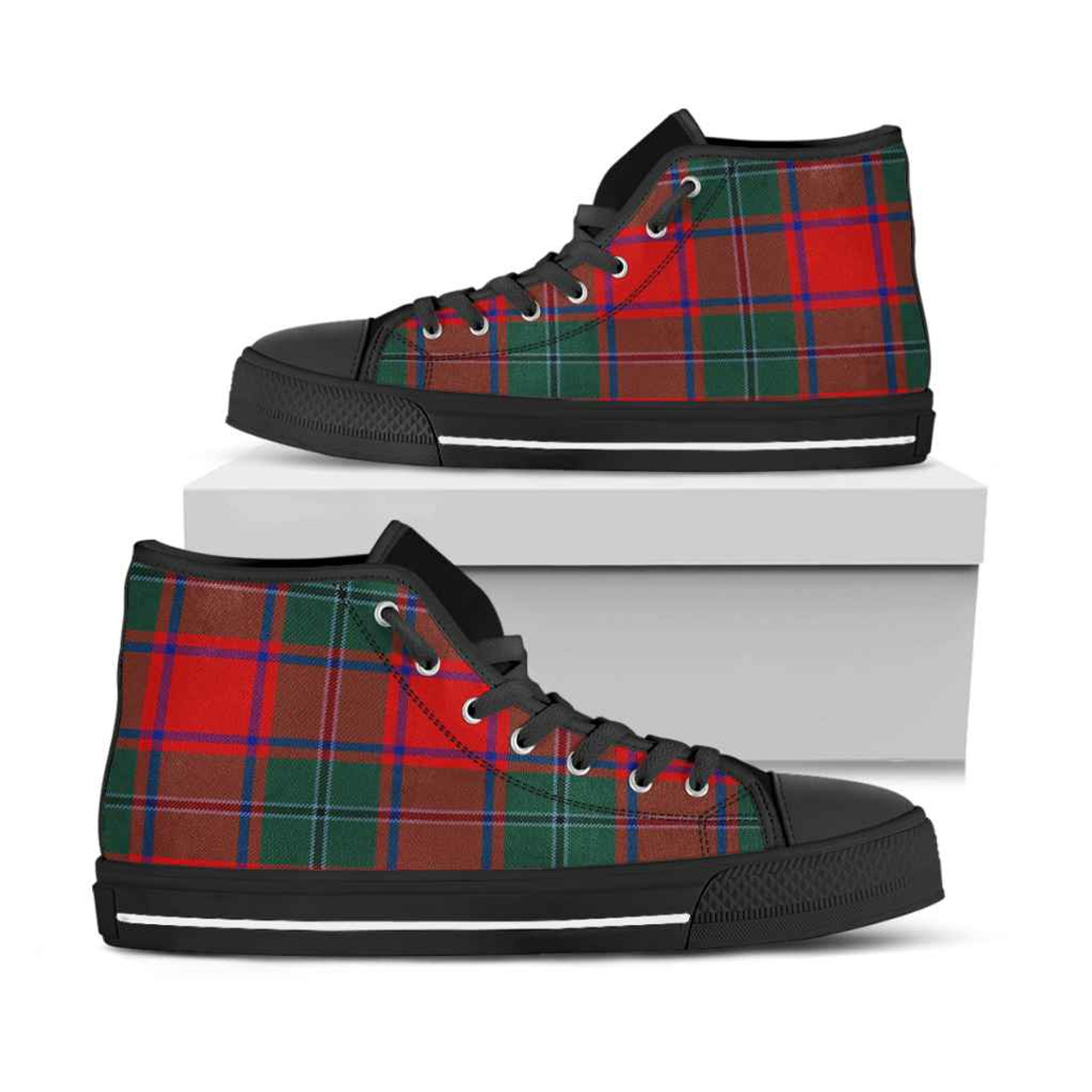 Prince of Wales Clan Tartan High Top Basketball Shoes J 13