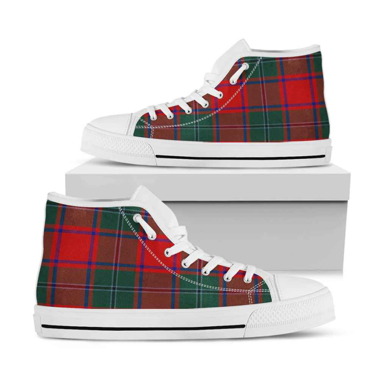 Prince of Wales Clan Tartan High Top Basketball Shoes J 13