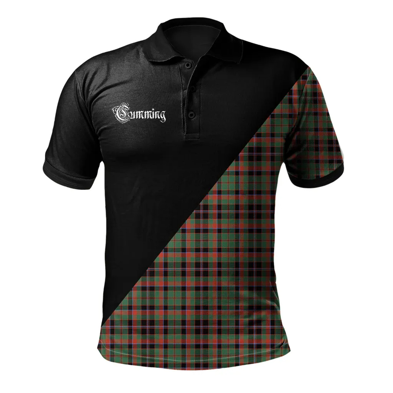 Scottish Cumming Hunting Ancient Clan Crest Tartan Polo Shirt ...
