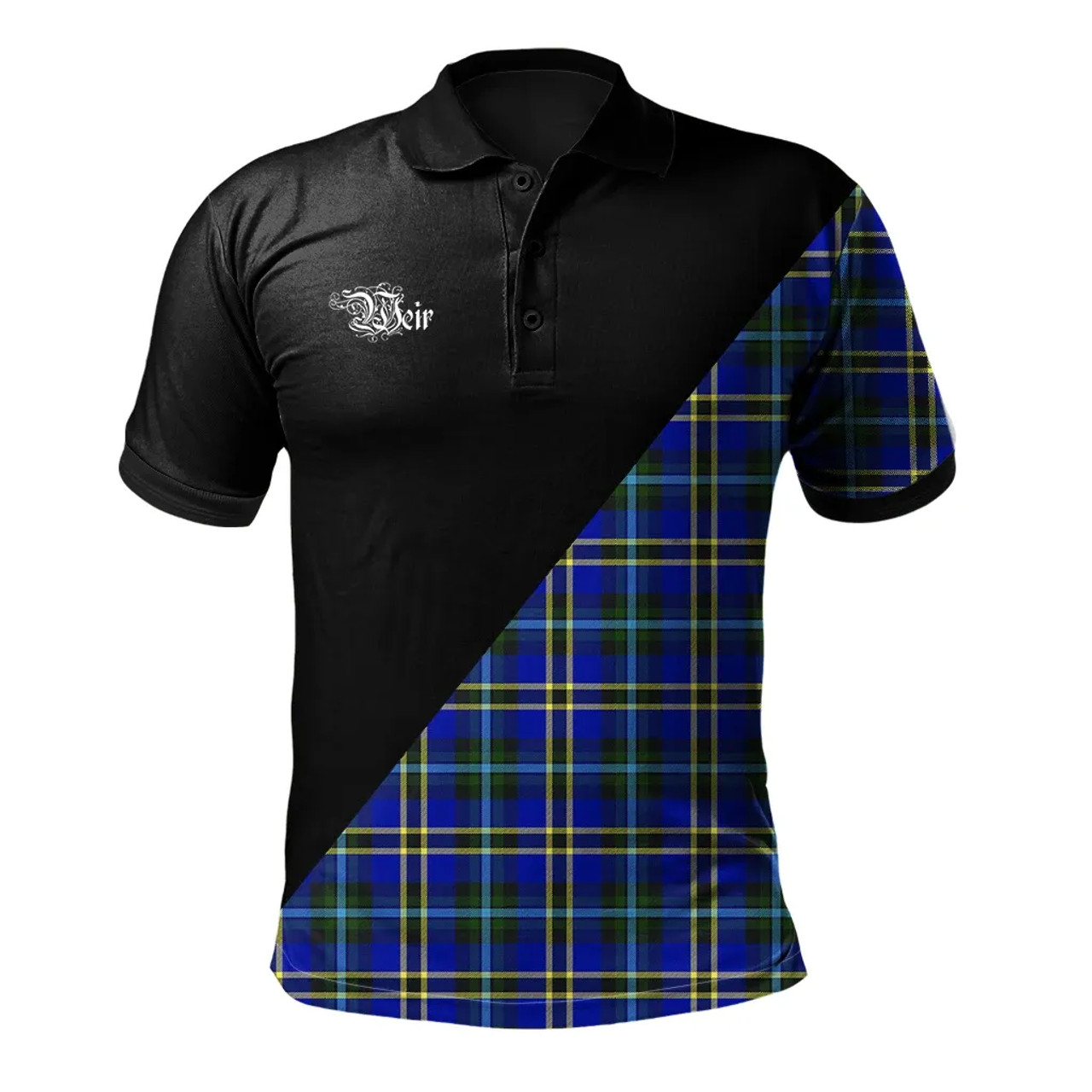 Scottish Weir Modern Clan Crest Tartan Polo Shirt - Military Logo