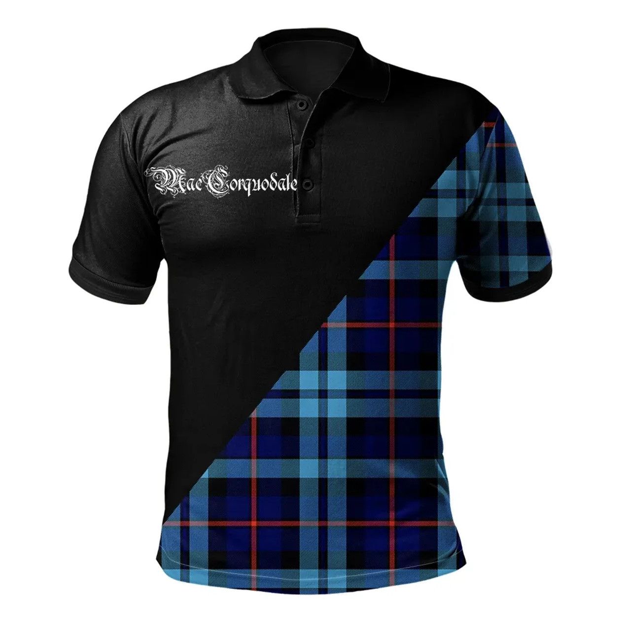 Scottish MacCorquodale Clan Crest Tartan Polo Shirt - Military Logo