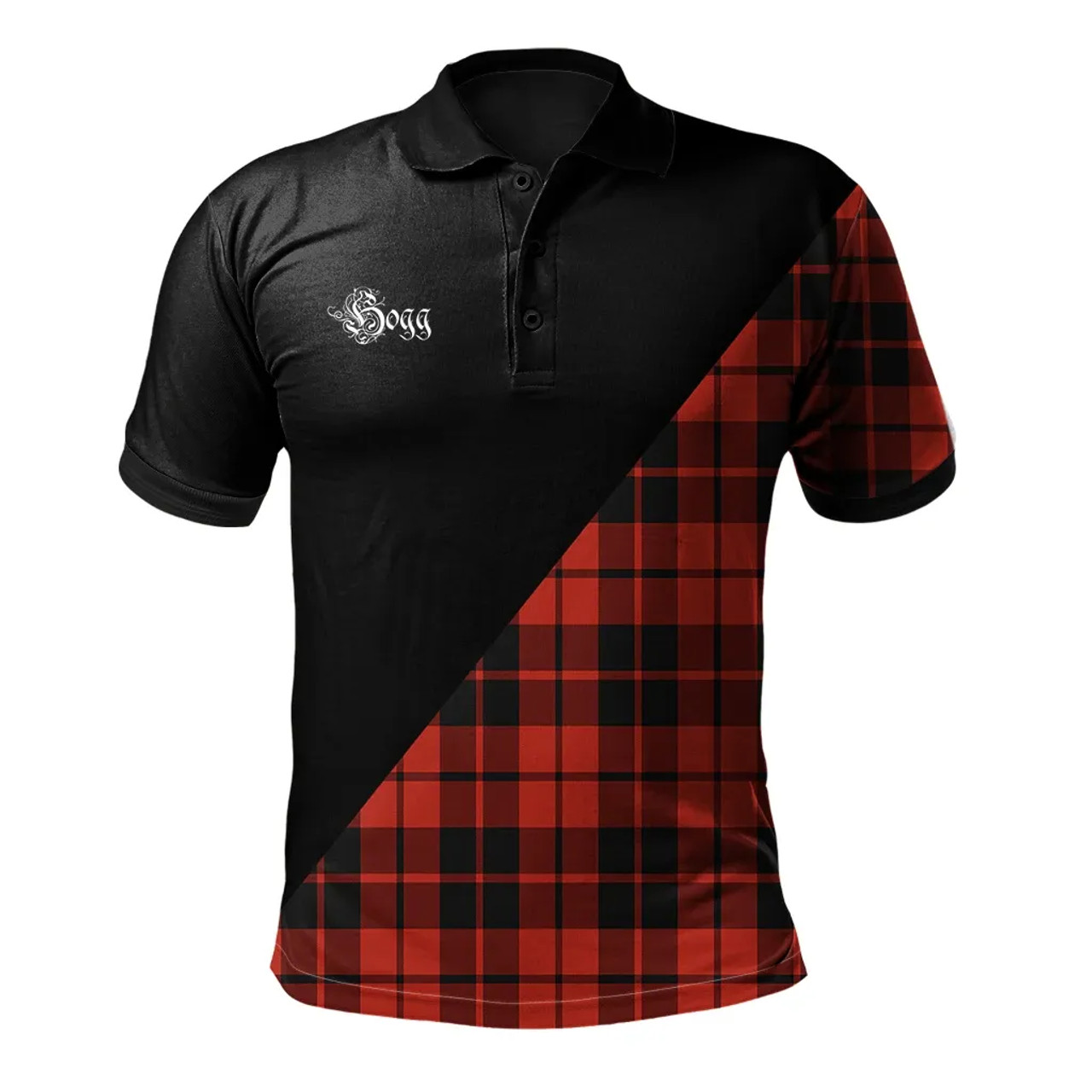 Scottish Hogg Clan Crest Tartan Polo Shirt - Military Logo