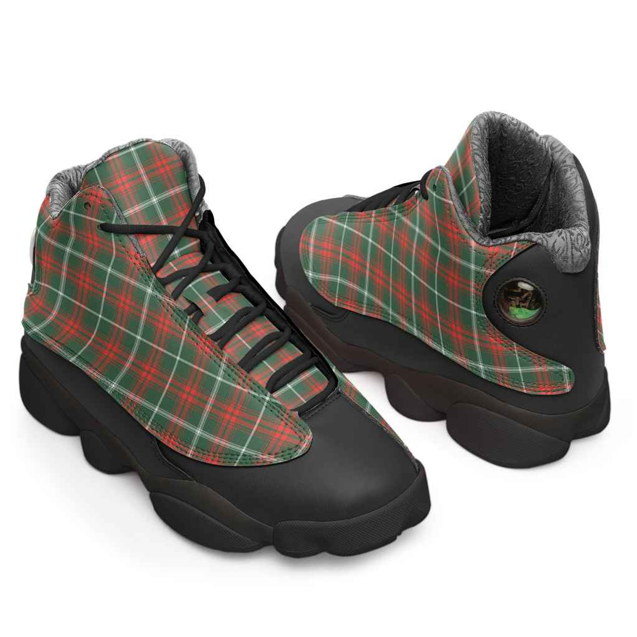 Prince of Wales Clan Tartan High Top Basketball Shoes J 13