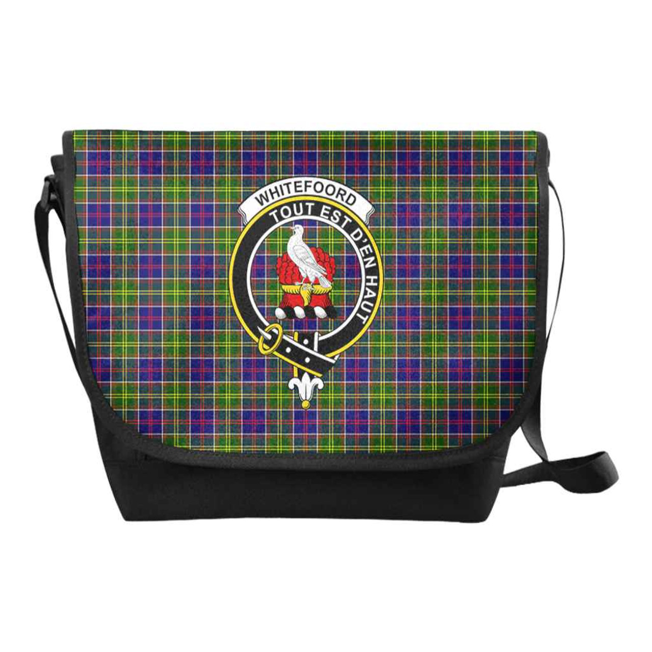 Scottish Whiteford Clan Crest Tartan Messenger Bag