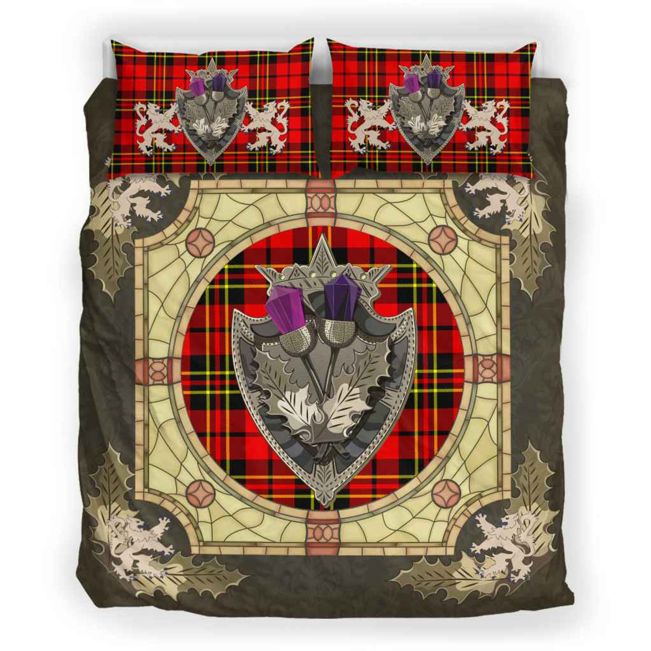 Scottish Brodie Modern Clan Tartan Bedding Set Crystal Thistle