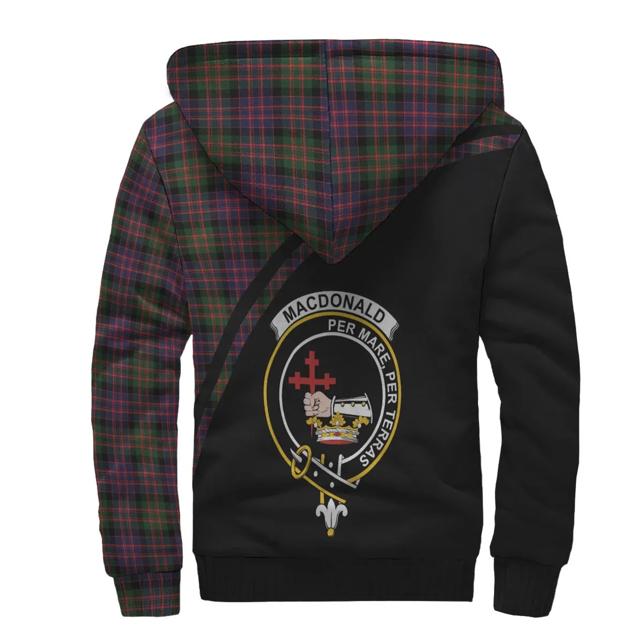 Scottish MacDonald (Clan Donald) Clan Crest Tartan Curve Sherpa Hoodie