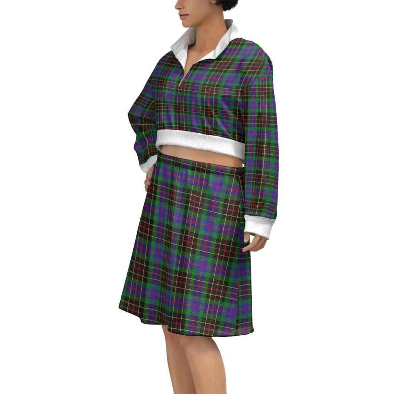 Scottish Brodie Hunting Modern Clan Tartan Cropped And Skirt Set