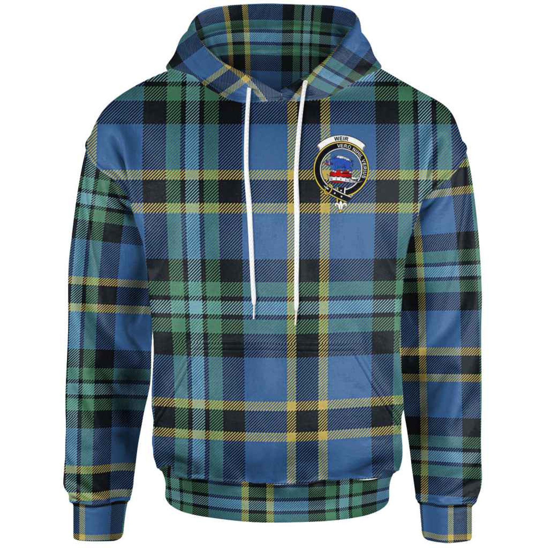 Scottish Weir Clan Crest Tartan Hoodie