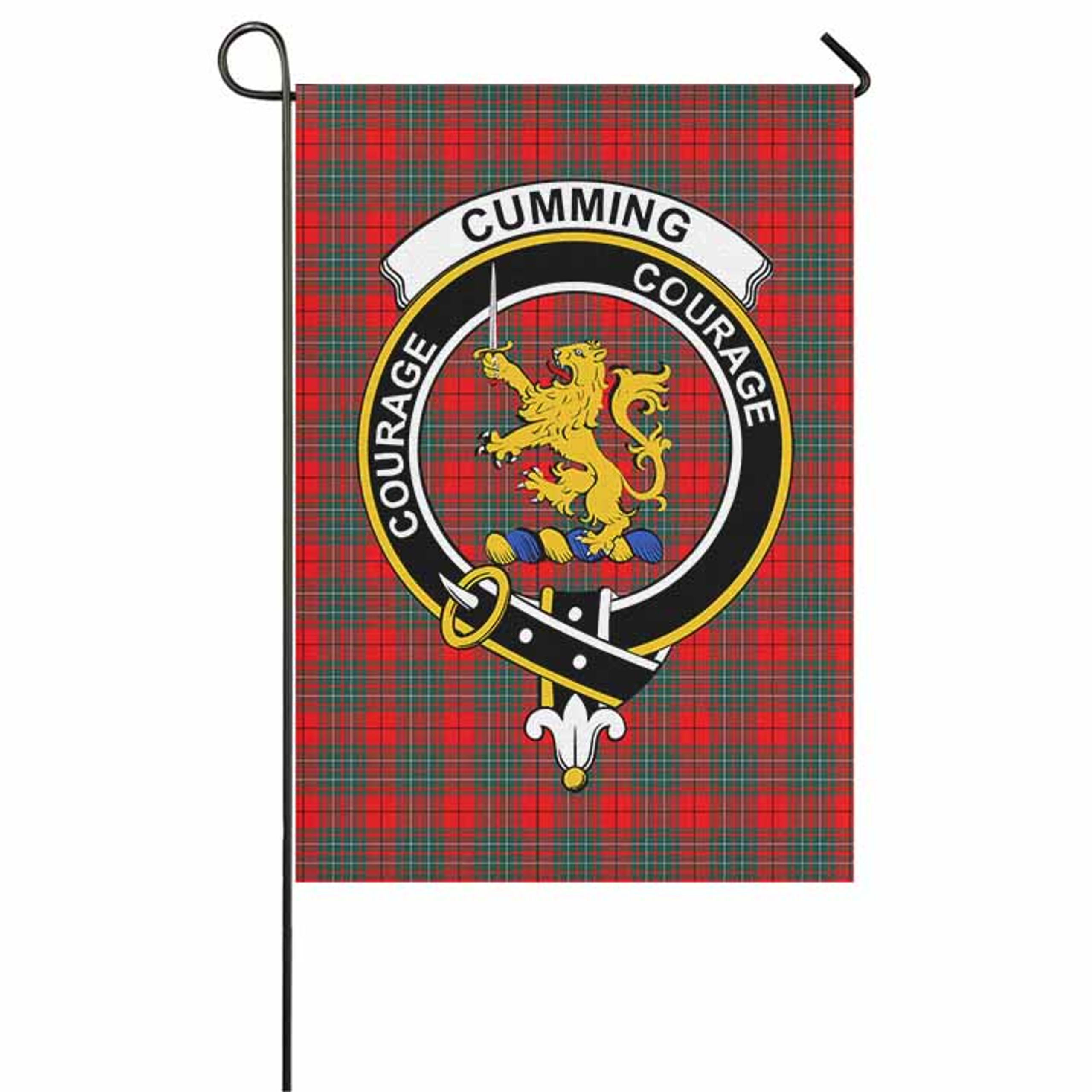 Scottish Cumming Clan Crest Tartan Garden Flag