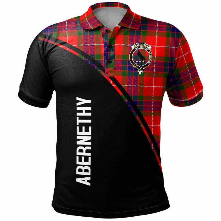 Scottish Abernethy Clan Crest Tartan Curve Polo Shirt Front Tartan Plaid