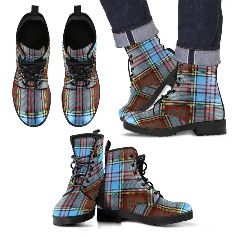 Scottish Anderson Ancient Clan Tartan Leather Boots