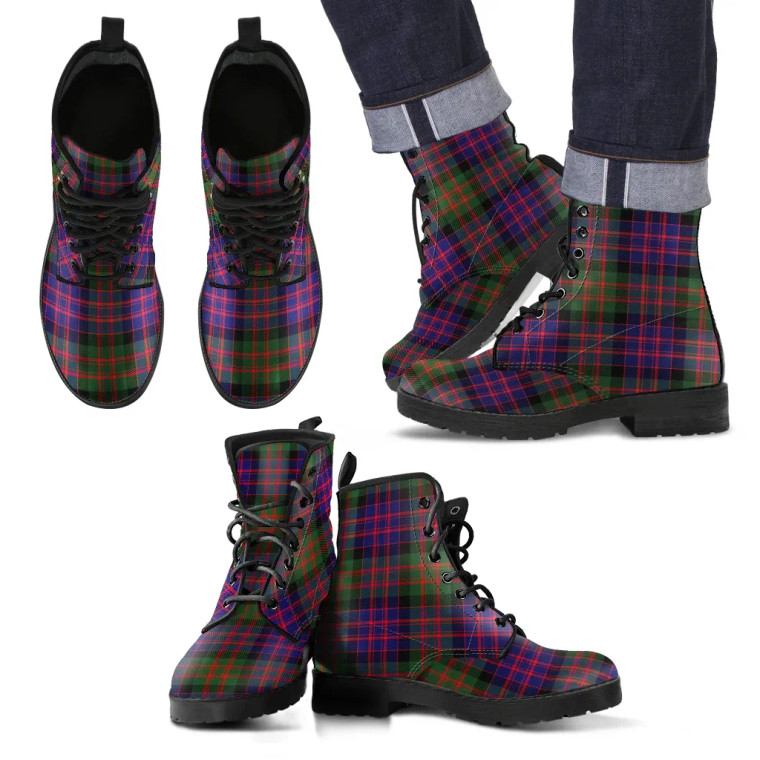 Scottish MacDonald Modern Clan Tartan Leather Boots