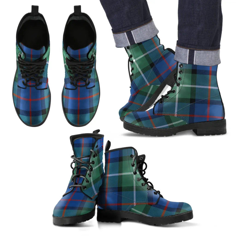 Scottish Davidson of Tulloch Clan Tartan Leather Boots