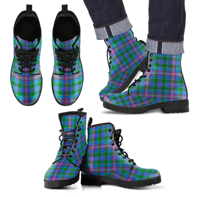 Scottish Pitcairn Hunting Clan Tartan Leather Boots