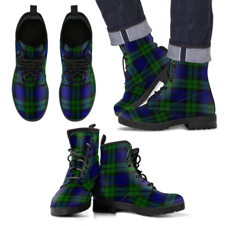 Scottish Campbell Modern Clan Tartan Leather Boots