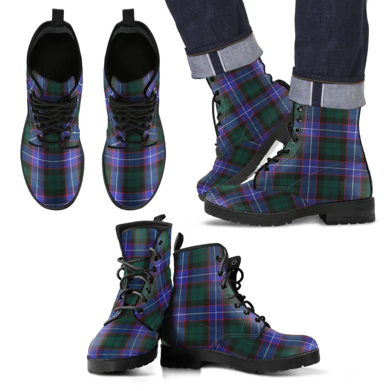 Scottish Hunter Modern Clan Tartan Leather Boots