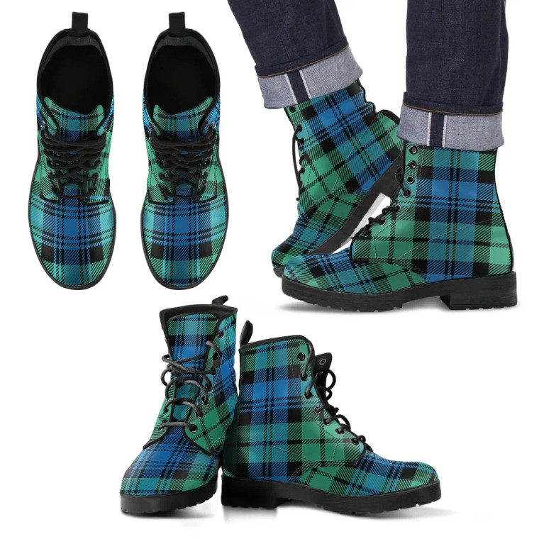 Scottish Campbell Ancient 01 Clan Tartan Leather Boots