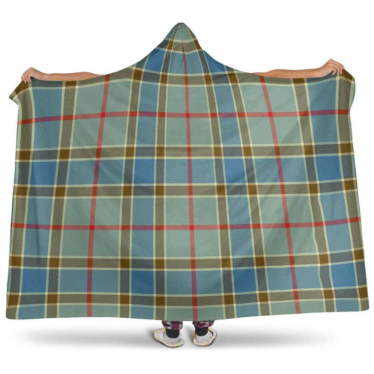 Scottish Balfour Blue Clan Tartan Hooded Blanket Tartan Plaid 1