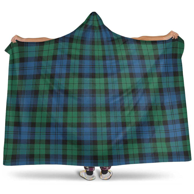 Scottish Blackwatch Ancient Clan Tartan Hooded Blanket Tartan Plaid 1