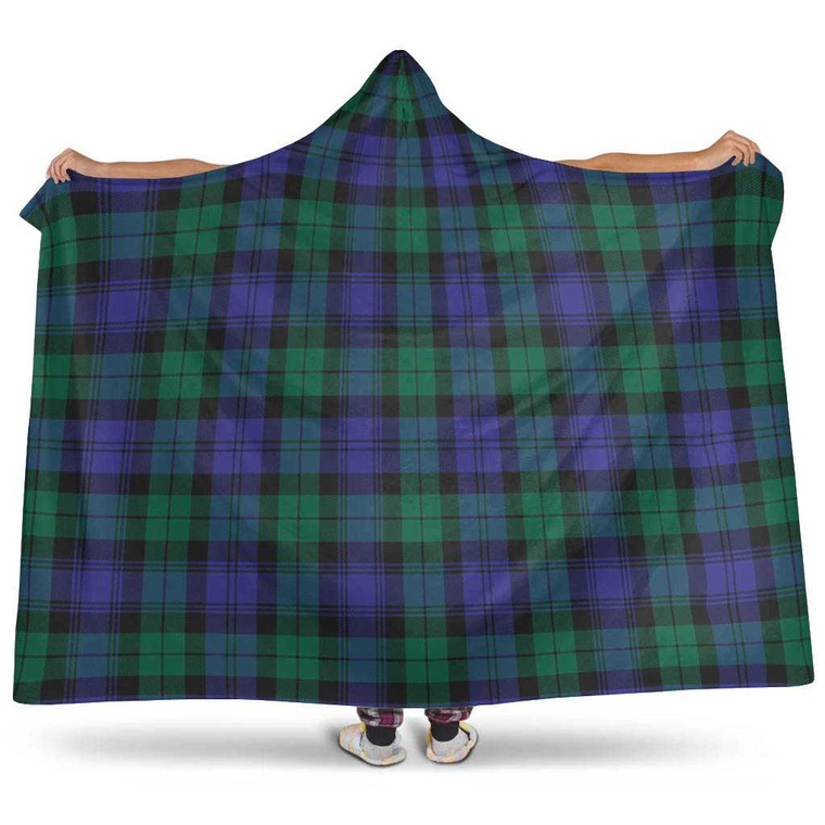 Scottish Blackwatch Modern Clan Tartan Hooded Blanket Tartan Plaid 1