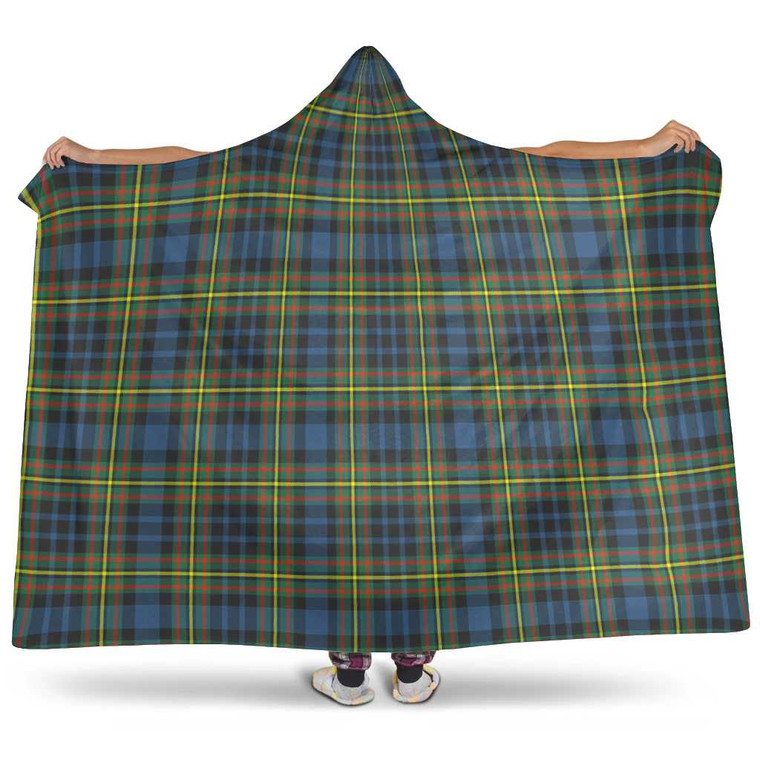 Scottish MacLellan Ancient Clan Tartan Hooded Blanket Tartan Plaid 1