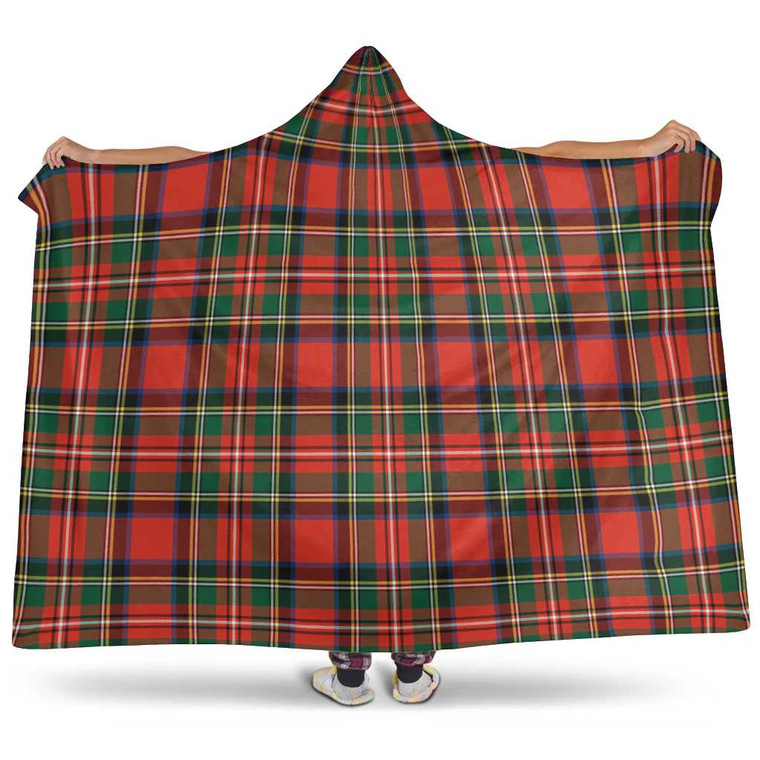 Scottish Stewart Royal Modern Clan Tartan Hooded Blanket Tartan Plaid 1