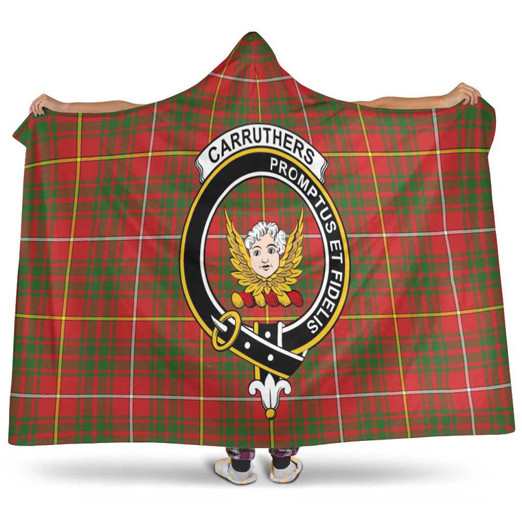 Scottish Carruthers Clan Crest Tartan Hooded Blanket Tartan Plaid 1