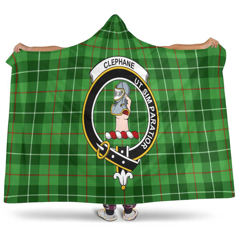 Scottish Clephane (or Clephan) Clan Crest Tartan Hooded Blanket Tartan Plaid 1