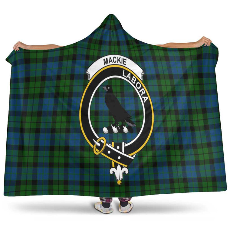 Scottish MacKie Clan Crest Tartan Hooded Blanket Tartan Plaid 1