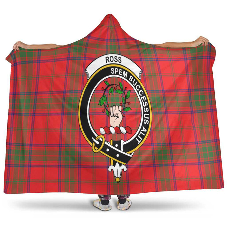 Scottish Ross Clan Crest Tartan Hooded Blanket Tartan Plaid 1