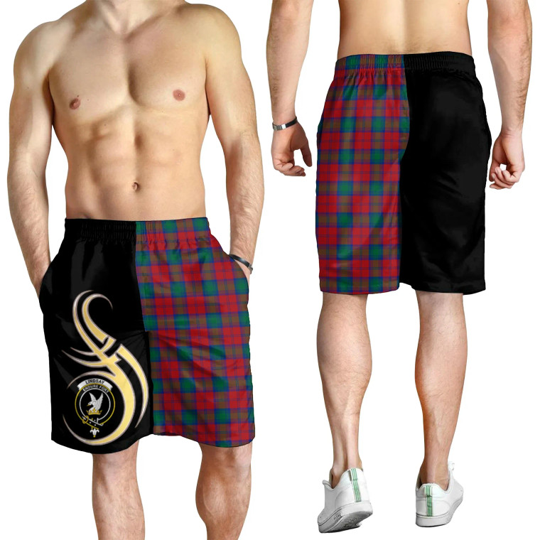Scottish Lindsay Modern Clan Crest Tartan Believe in Me Men's Shorts