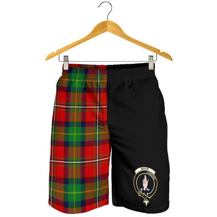 Scottish Boyd Clan Crest Tartan Half of Me Men's Shorts