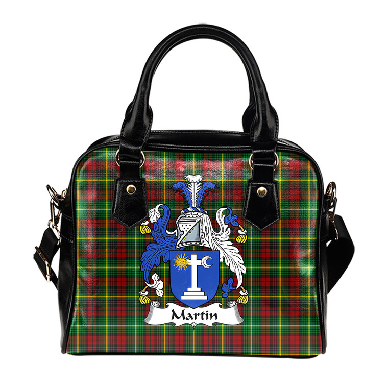 Scottish Martin Clan Crest Tartan Shoulder Handbag