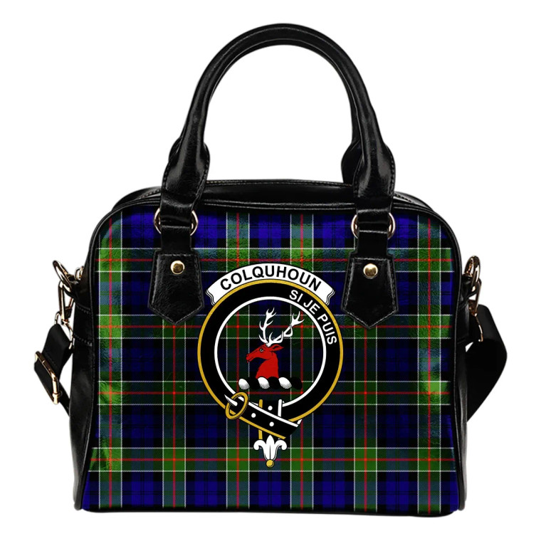 Scottish Colquhoun Modern Clan Crest Tartan Shoulder Handbag Tartan Plaid 1