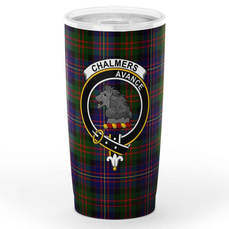 Scottish Chalmers Clan Crest Tartan Insulated Tumbler Tartan Plaid 1