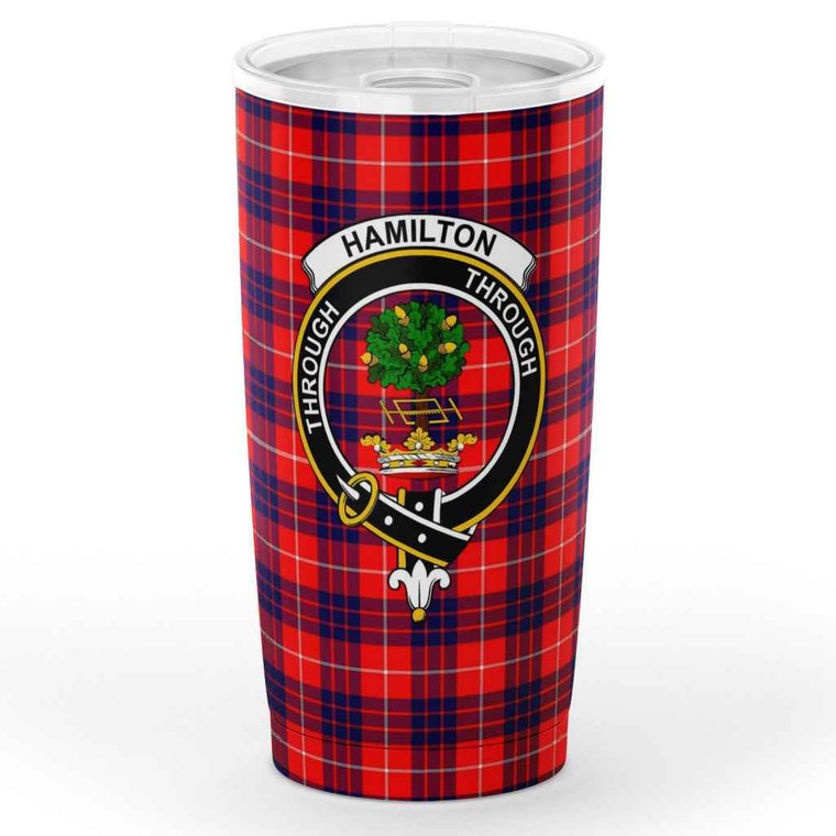 Scottish Hamilton Clan Crest Tartan Insulated Tumbler Tartan Plaid 1