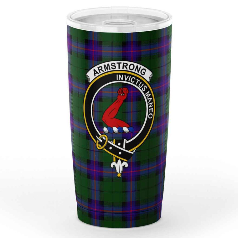 Scottish Armstrong Clan Crest Tartan Insulated Tumbler Tartan Plaid 1