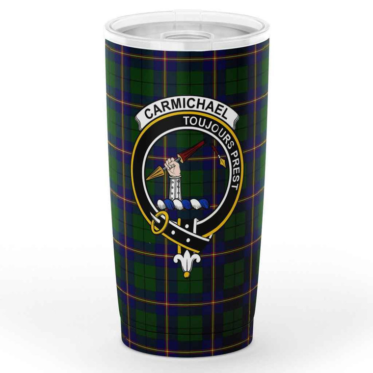 Scottish Carmichael Clan Crest Tartan Insulated Tumbler Tartan Plaid 1