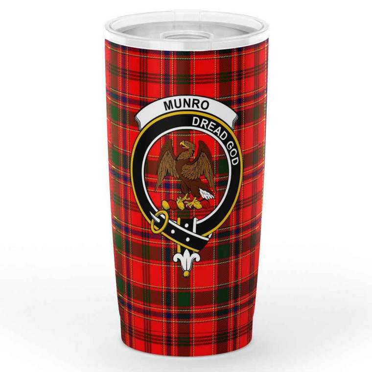 Scottish Munro Clan Crest Tartan Insulated Tumbler Tartan Plaid 1