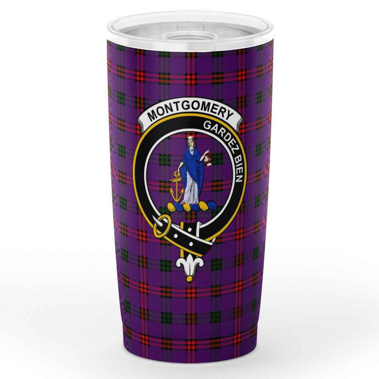 Scottish Montgomery Clan Crest Tartan Insulated Tumbler Tartan Plaid 1