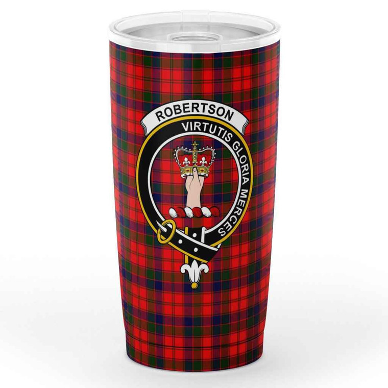 Scottish Robertson Clan Crest Tartan Insulated Tumbler Tartan Plaid 1