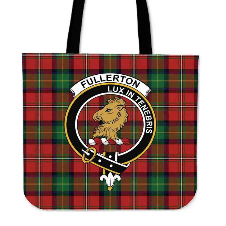 Scottish Fullerton Clan Crest Tartan Tote Bag Tartan Plaid