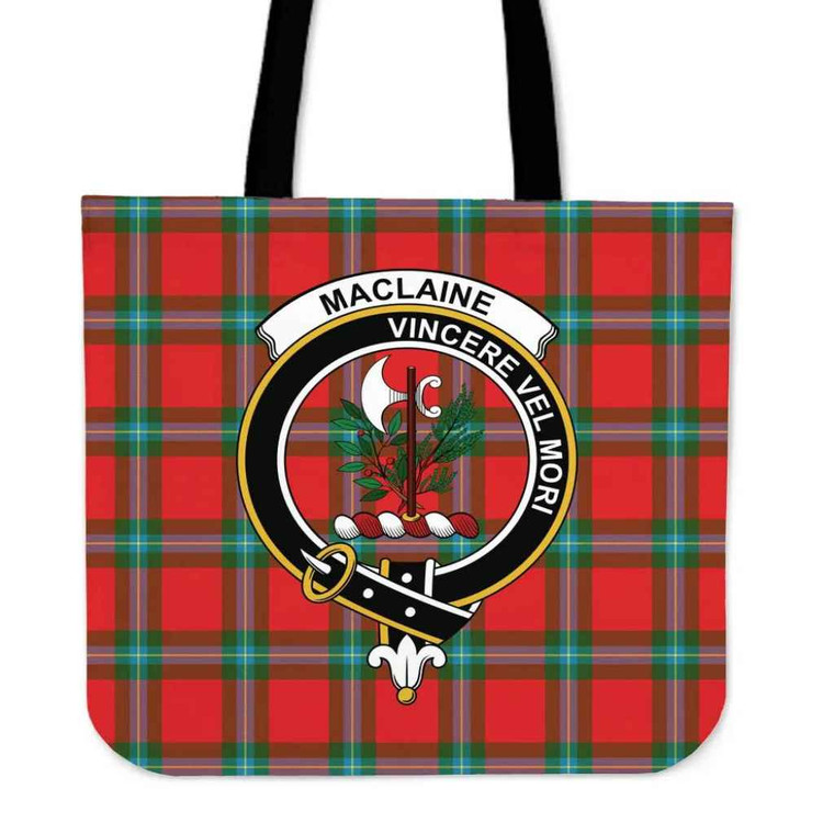 Scottish MacLaine of Loch Buie Clan Crest Tartan Tote Bag Tartan Plaid
