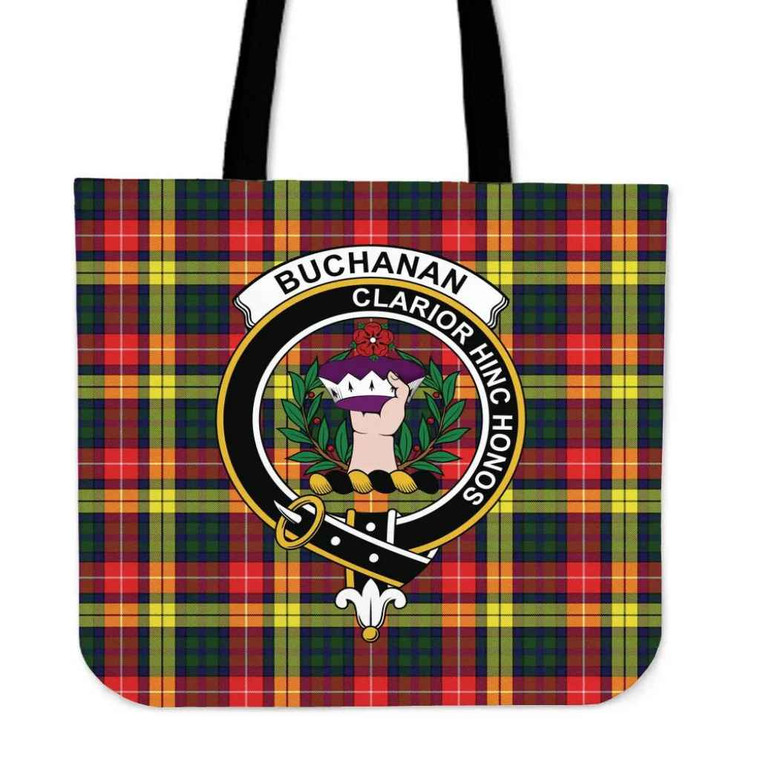 Scottish Buchanan Modern Clan Crest Tartan Tote Bag Tartan Plaid