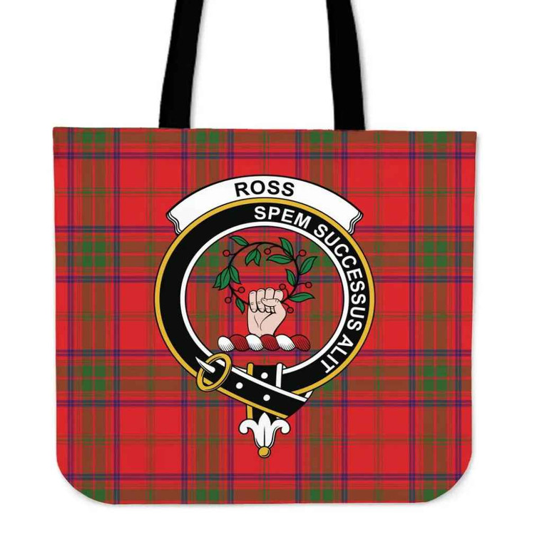 Scottish Ross Modern Clan Crest Tartan Tote Bag Tartan Plaid