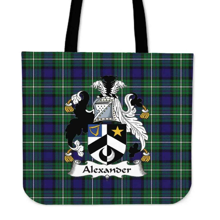 Scottish Alexander Clan Crest Tartan Tote Bag Tartan Plaid