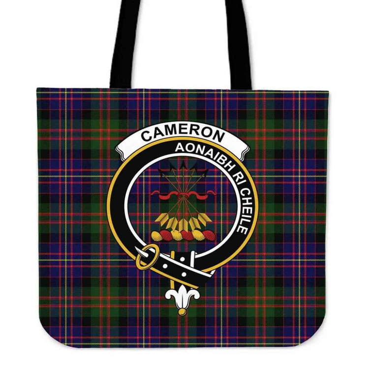 Scottish Cameron Clan Crest Tartan Tote Bag Tartan Plaid