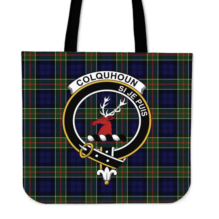 Scottish Colquhoun Modern Clan Crest Tartan Tote Bag Tartan Plaid